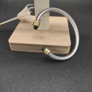 David Yurman 5MM Deep green rhinestone bracelet